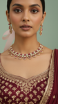 Red American Diamond Kundan Choker Necklace Set Gold Plated | Imitation Bridal Jewellery Women | Diaura Jewels
