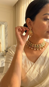 Multicolor Meenakari Kundan Necklace Set Gold Plated | Polki Pearl Choker Jewellery for Wedding | Diaura Jewels