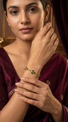 Diaura Jewels | Emerald Green Clover Bracelet | 18K Gold Plated Minimalist Zircon Bracelet for Women & Girls