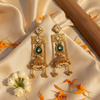 Kashmiri Royal Jhumka Earrings for Women | Gold Plated Traditional Pearl & Emerald Drop Statement Earrings diaura jewels