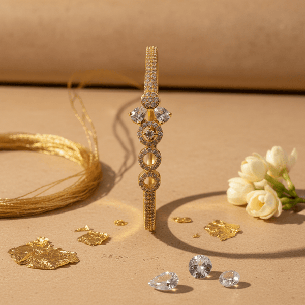 American Diamond Bracelet with 18K Gold Plating – Luxury Crystal Bracelet for Women | Diaura Jewels - DIAURA JEWELS