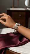 American Diamond Silver Tone Bracelet with Pearl Accents – Luxury Designer Bracelet for Women | Diaura Jewels - DIAURA JEWELS
