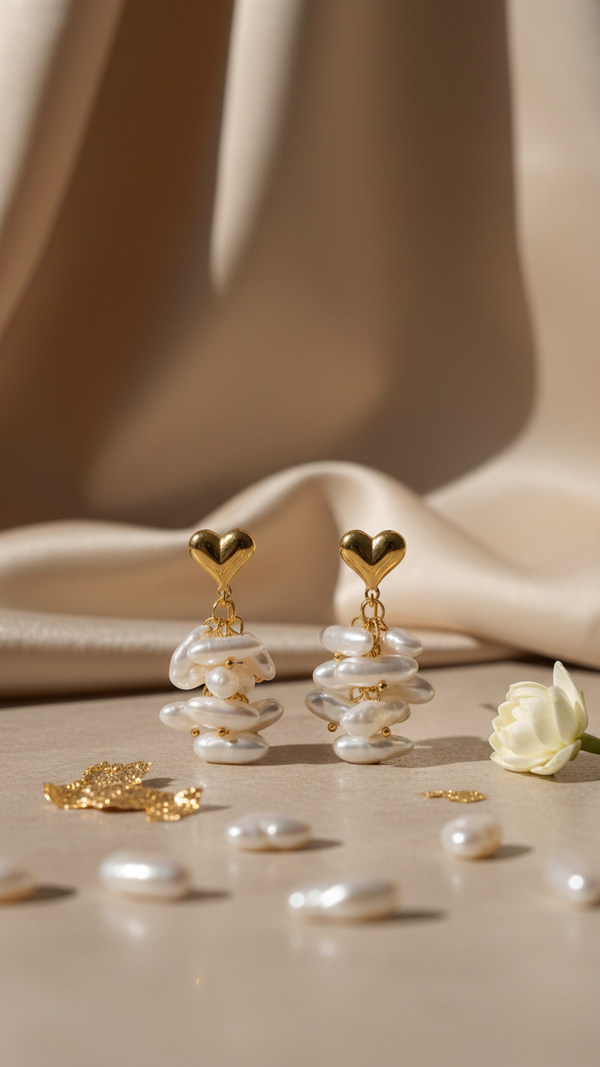 Ethnic Elegance Pearl Drop Earrings for Women