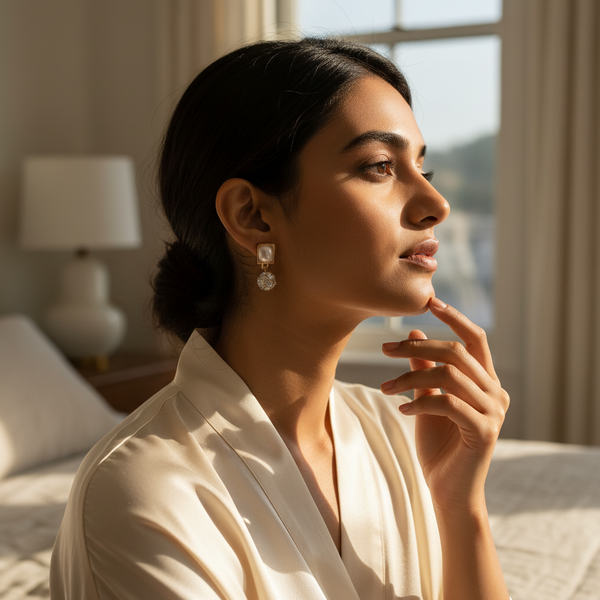 Pearl & Crystal Drop Earrings for Women – Elegant Gold Statement Earrings | Diaura Jewels