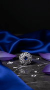 Blue American Diamond Floral Statement Ring for Women | Diaura Jewels - DIAURA JEWELS