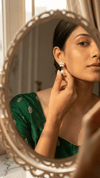 Delicate Pearl Flower Drop Earrings - Faux Pearl Floral Design Studs - DIAURA JEWELS