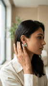 Diaura Pastel Clover Stud Earrings for Women | Multicolor Crystal Petal Earrings | Luxury Floral Designer Studs | Minimal Elegant Party & Everyday Jewellery - DIAURA JEWELS