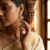 Kashmiri Royal Jhumka Earrings for Women | Gold Plated Traditional Pearl & Emerald Drop Statement Earrings diaura jewels - DIAURA JEWELS