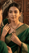 Kundan Meenakari Polki Necklace with Chandbali Earrings - Multicolor Bridal Set - DIAURA JEWELS
