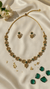 Product Title Mehandi Pattern American Diamond Set - Gold Plated Necklace with Earrings - DIAURA JEWELS