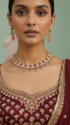 Red American Diamond Kundan Choker Necklace Set Gold Plated | Imitation Bridal Jewellery Women | Diaura Jewels