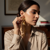 Kashmiri Style Long Jhumka Earrings for Women | Traditional Gold Plated Ethnic Statement Earrings | Wedding & Festive Jewellery – Diaura Jewels