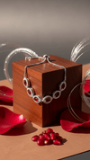 American Diamond Ruby Stone Designer Bracelet – Luxury Silver Tone Elegant Bracelet for Women | Diaura Jewels - DIAURA JEWELS