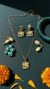 Artistic Square Enamel Pendant Necklace - Floral Mosaic Design - DIAURA JEWELS