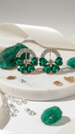 Diaura Emerald Heart Hoop Earrings - Gold Plated Green Crystal Imitation Jewellery for Women