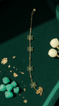 Emerald Green Zircon Floral Bracelet | 18K Gold Plated Minimal Bracelet for Women