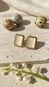 Diaura Square Halo Stud Earrings for Women | Gold Crystal Frame Statement Studs | Elegant Minimal Luxury Earrings | Designer Party & Everyday Jewellery - DIAURA JEWELS