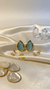 Diaura Turquoise Teardrop Drop Earrings - Gold Plated Aqua Stone Imitation Jewellery for Women - DIAURA JEWELS