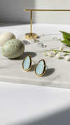 Diaura Turquoise Teardrop Drop Earrings - Gold Plated Aqua Stone Imitation Jewellery for Women - DIAURA JEWELS