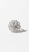 Floral American Diamond Cluster Ring - Rhodium Plated Statement Ring - DIAURA JEWELS
