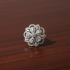 Floral American Diamond Cluster Ring - Rhodium Plated Statement Ring - DIAURA JEWELS