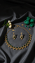 Green American Diamond Mehandi Set - Gold Plated Necklace with Chandbali Earrings - DIAURA JEWELS