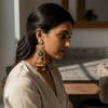 Kashmiri Royal Jhumka Earrings for Women | Gold Plated Traditional Pearl & Emerald Drop Statement Earrings diaura jewels - DIAURA JEWELS