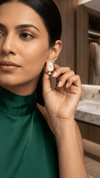 Luxurious Shell Pearl Teardrop Earrings - Gold Framed Pearl Drops - DIAURA JEWELS