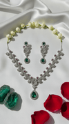 Luxury American Diamond Green Teardrop Necklace Set with Earrings for Women | Wedding & Party Jewellery | DIAURA JEWELS - DIAURA JEWELS