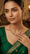 Luxury American Diamond Purple Stone Necklace Set with Earrings | Gold Plated Wedding Jewellery | DIAURA JEWELS - DIAURA JEWELS