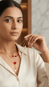 Luxury Layered Ruby Charm Necklace – Elegant Gold Statement Jewellery | DIAURA Jewels - DIAURA JEWELS
