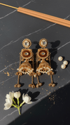 Maroon Jewel Traditional Jhumka Earrings for Women - DIAURA JEWELS