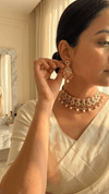 Multicolor Meenakari Kundan Necklace Set Gold Plated | Polki Pearl Choker Jewellery for Wedding | Diaura Jewels - DIAURA JEWELS