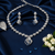 Peacock American Diamond Necklace with Chandelier Earrings - Sapphire Motif Set - DIAURA JEWELS