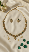 Product Title Mehandi Pattern American Diamond Set - Gold Plated Necklace with Earrings - DIAURA JEWELS