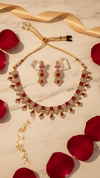 Red American Diamond Kundan Choker Necklace Set Gold Plated | Imitation Bridal Jewellery Women | Diaura Jewels - DIAURA JEWELS